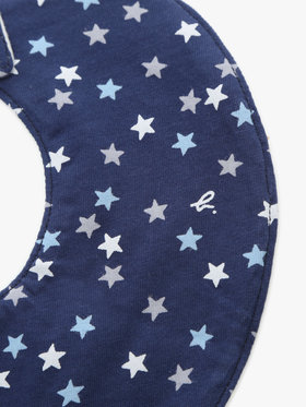 ENFANT ベビー ベビー ”b.b.”ロゴ 刺繍 プリント コットン リバーシブル スタイ ネイビー