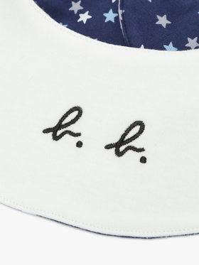 ENFANT ベビー ベビー ”b.b.”ロゴ 刺繍 プリント コットン リバーシブル スタイ ネイビー