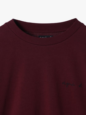 HOMME メンズ メンズ ロゴ プリント コットン 長袖 Tシャツ ”Christof” ボルドー
