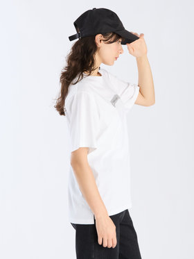 To b. by agnès b. 【Outlet】オーガニックコットン メッセージ Tシャツ "j'adore paris" ホワイト