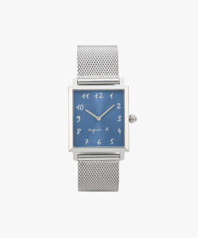 シルバー ステンレス スクエア ウォッチ "Marcello"