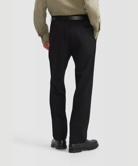 HOMME メンズ メンズ ツイル ジャージー ストレートパンツ "Cleon" ブラック