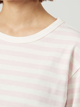 FEMME ウィメンズ J008 TS ボーダーTシャツ ホワイト×ピンク