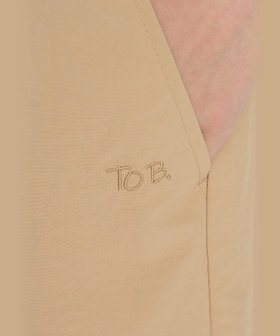 To b. by agnès b. ロゴ 刺繍 ブロード イージー ワイドパンツ ベージュ