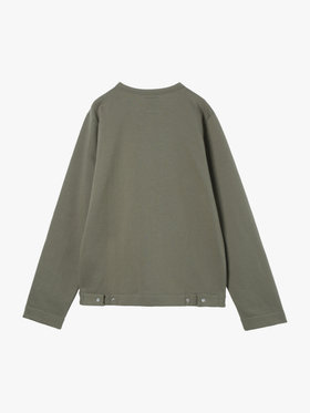 HOMME メンズ メンズ オーガニックコットン メルトン 長袖 カーディガンプレッション ”Nacre”  [Made in France] グリーン系その他