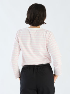 FEMME ウィメンズ J008 TS ボーダーTシャツ ホワイト×ピンク