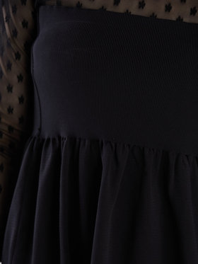 To b. by agnès b. 【Outlet】WW46 JUPE パフィーニットスカート ブラック