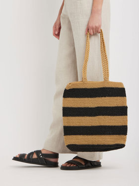 FEMME ウィメンズ 【Outlet】ナイロン ハンドメイド トートバッグ ”Annalise” ブラック