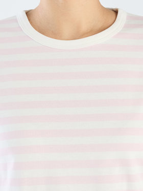 FEMME ウィメンズ J008 TS ボーダーTシャツ ホワイト×ピンク