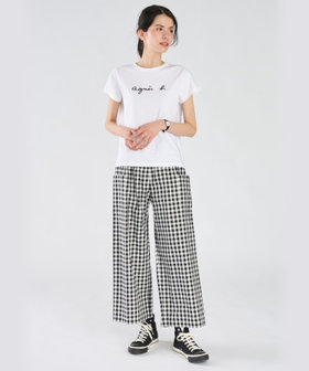 FEMME ウィメンズ ロゴプリント コットン 半袖Tシャツ "Brando" ホワイト