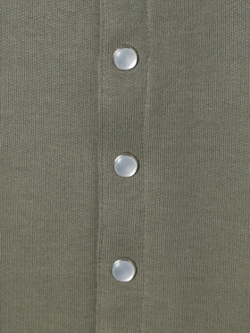 HOMME メンズ メンズ オーガニックコットン メルトン 長袖 カーディガンプレッション ”Nacre”  [Made in France] グリーン系その他