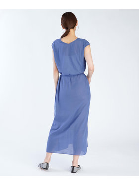 FEMME ウィメンズ 【Outlet】ガーゼ調コットン Vネック ノースリーブ ロングワンピース "Volubilis" ブルー