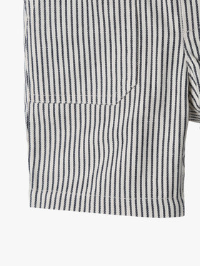 ENFANT ベビー ベビー ストライプ コットン ハーフ パンツ "Poches" ネイビー