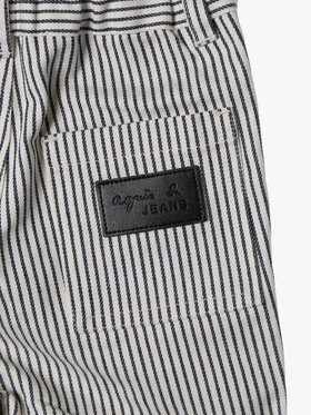 ENFANT ベビー ベビー ストライプ コットン ハーフ パンツ "Poches" ネイビー