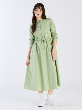 To b. by agnès b. 【Outlet】ロングスリーブシャツドレス グリーン系その他