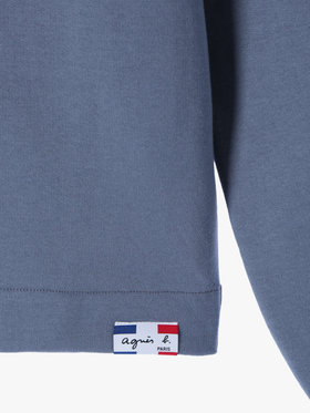 HOMME メンズ メンズ オーガニックコットン メルトン 長袖 カーディガンプレッション "Nacre"  [Made in France] グレー