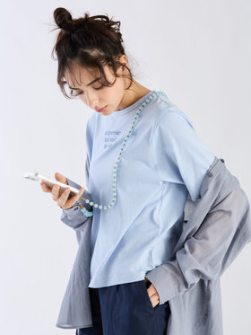 To b. by agnès b. 【Outlet】ビーズ モバイル ショルダーストラップ ブルー