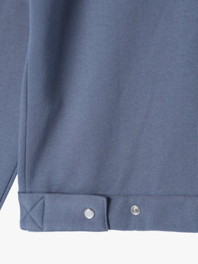 HOMME メンズ メンズ オーガニックコットン メルトン 長袖 カーディガンプレッション "Nacre"  [Made in France] グレー