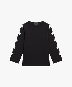 ENFANT ユニセックス キッズ スター コットン 長袖  ラグラン Tシャツ ブラック