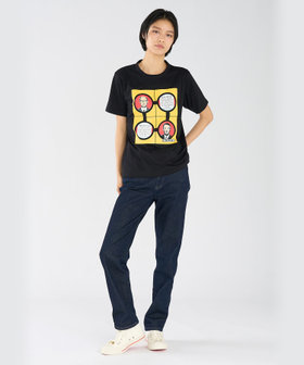 FEMME ウィメンズ プリント コットン 半袖 アーティスト Tシャツ "Gilbert & George" ブラック
