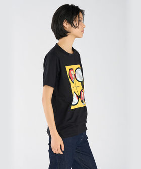 FEMME ウィメンズ プリント コットン 半袖 アーティスト Tシャツ "Gilbert & George" ブラック