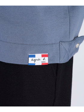 HOMME メンズ メンズ オーガニックコットン メルトン 長袖 カーディガンプレッション "Nacre"  [Made in France] グレー