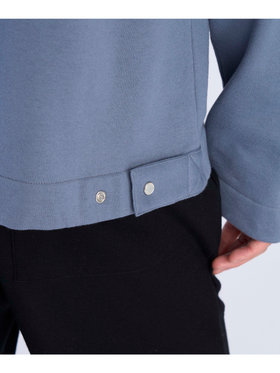 HOMME メンズ メンズ オーガニックコットン メルトン 長袖 カーディガンプレッション "Nacre"  [Made in France] グレー