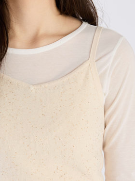To b. by agnès b. 【Outlet】スパングルニットキャミ アイボリー