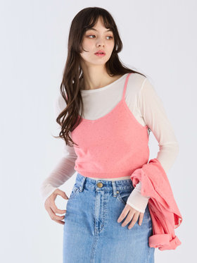 To b. by agnès b. 【Outlet】スパングルニットキャミ ピンク