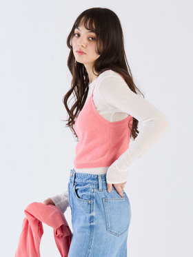 To b. by agnès b. 【Outlet】スパングルニットキャミ ピンク