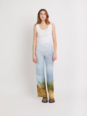 FEMME ウィメンズ 【Outlet】フォトプリント フレアパンツ ”Les champs ? Hoedic” マルチ