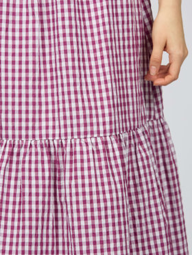 To b. by agnès b. 【Outlet】ギンガムリップルチェックスカート パープル