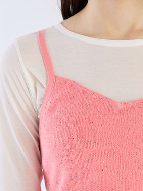 To b. by agnès b. 【Outlet】スパングルニットキャミ ピンク