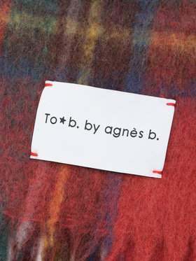To b. by agnès b. タータンチェック マフラー レッド