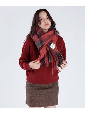To b. by agnès b. タータンチェック マフラー レッド