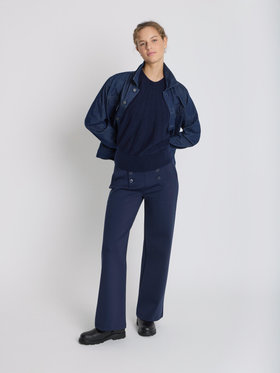 FEMME ウィメンズ ウール シルク カシミヤ 半袖 ニット プルオーバー ”Girouette” ブルー系その他