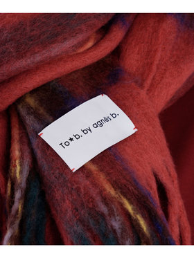 To b. by agnès b. タータンチェック マフラー レッド