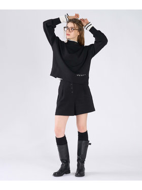 To b. by agnès b. WEB限定 ロゴ コットン ボリュームスリーブ スウェットプルオーバー ブラック