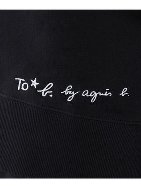 To b. by agnès b. WEB限定 ロゴ コットン ボリュームスリーブ スウェットプルオーバー ブラック