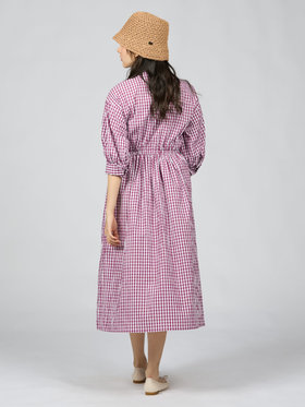 To b. by agnès b. 【Outlet】ギンガムリップルチェックワンピース パープル