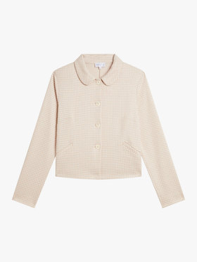 FEMME ウィメンズ 千鳥格子 ジャカード 長袖 ジャケット "Clarissa" ベージュ系その他