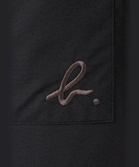 HOMME メンズ メンズ "b."ロゴ 刺繍 コットン 開襟 半袖 シャツ "Mag" ブラック