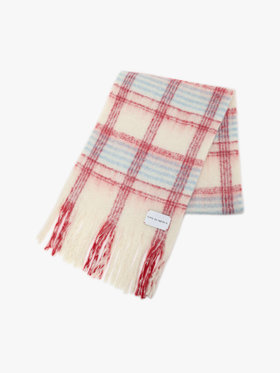 To b. by agnès b. チェック マフラー レッド