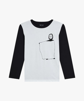 FEMME ウィメンズ オーガニックコットン 長袖 アーティストTシャツ "Leon Maret" ホワイト