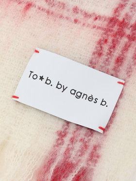To b. by agnès b. チェック マフラー レッド