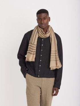 HOMME メンズ メンズ リネン カーディガンシャツ ブラック