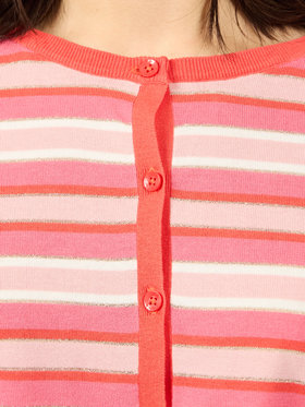 To b. by agnès b. 【Outlet】マルチストライプカーディガン ピンク