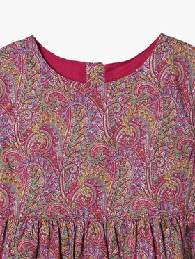 ENFANT ガールズ キッズ リバティプリント コットン ノースリーブ ワンピース "Laura" ピンク