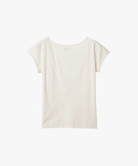 FEMME ウィメンズ プリント オーガニックコットン 半袖 Tシャツ "Australie" ホワイト