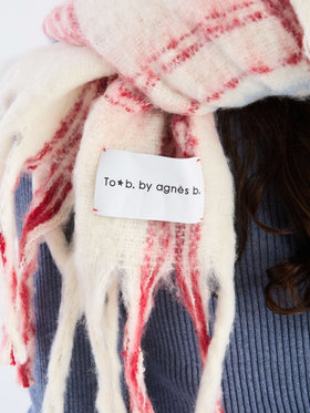 To b. by agnès b. チェック マフラー レッド